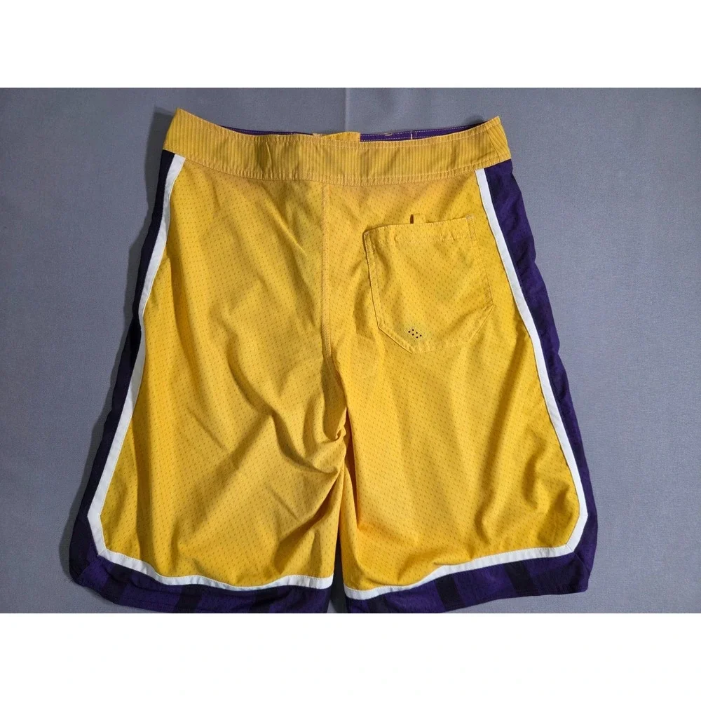 Nike 6.0 LA Lakers Shorts Mens 30 Medium Yellow Y2K Colorway Board Swim Trunks